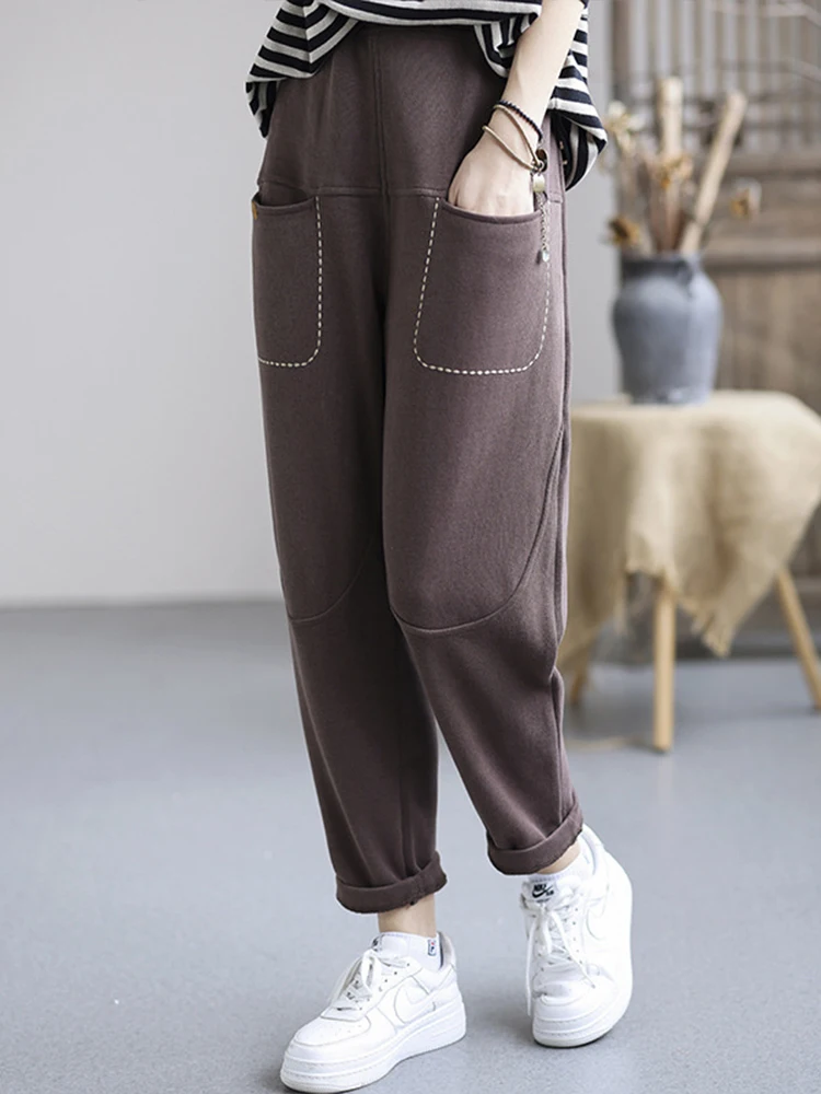 Max LuLu Women Retro Solid Color Straight Harem Pants Female Winter Korean Fashion Fitness 2022 High Waist Casual Long Trousers