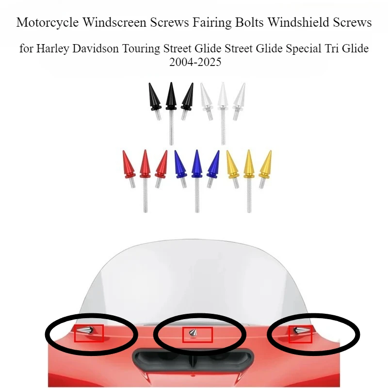 

Motorcycle Windscreen Screws Fairing Bolts Windshield Screws for Harley Davidson Touring Street Glide Street Special Tri Glide