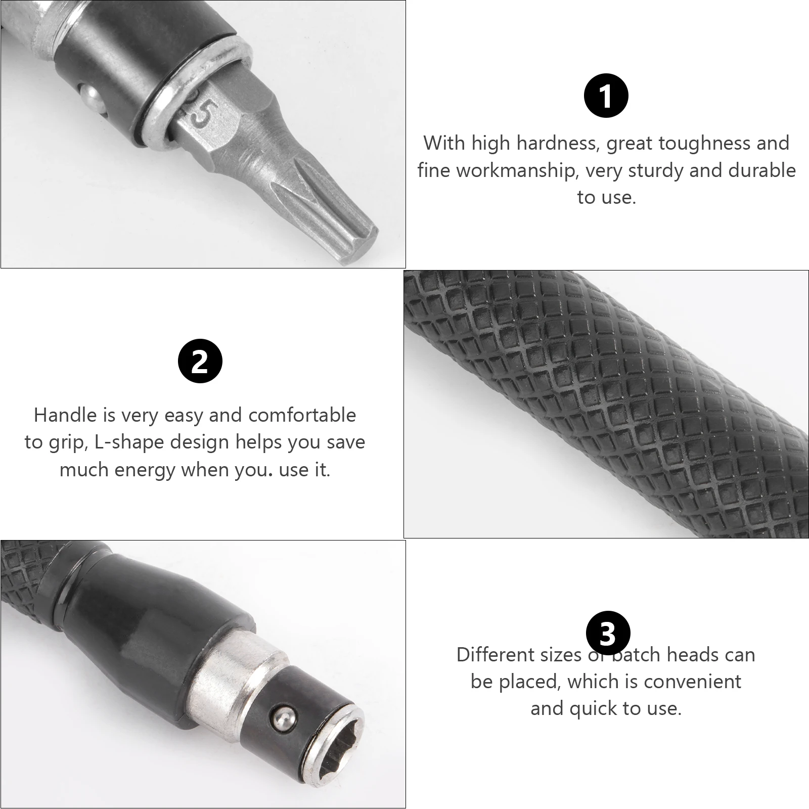 مفتاح ربط على شكل حرف L مقاس 1 4 بوصة، مفك براغي برأسين، تصميم موفر للطاقة، قبضة مريحة، مباني الخشب المعدني المثالي