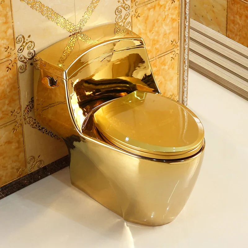 Household European-style pumping side-press toilet gold toilet super-cyclone siphon water saving