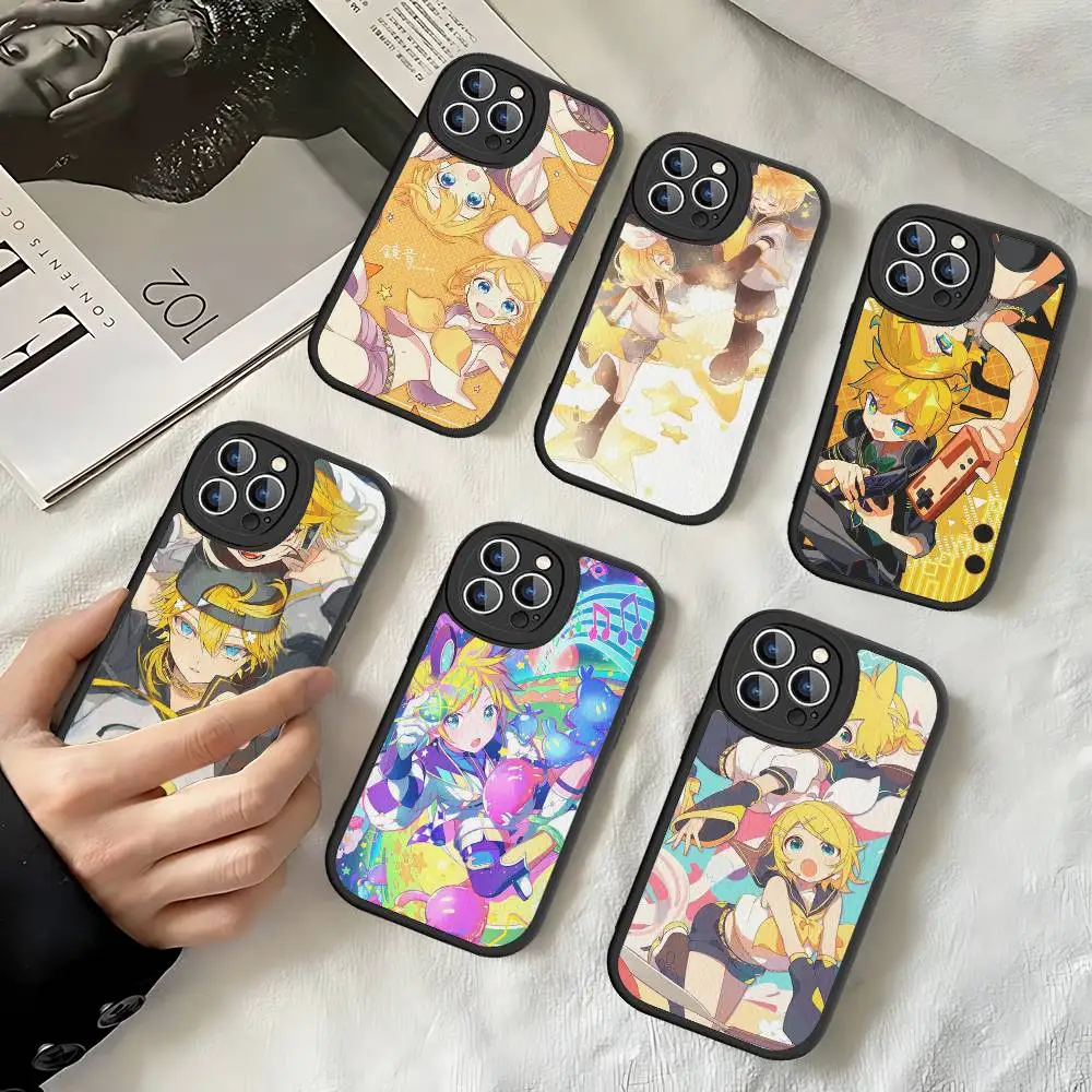 capa-de-telefone-vocaloid-duo-kagamine-rin-len-em-couro-para-iphone-16-15-14-13-12-11-pro-max-plus-com-acabamento-fosco