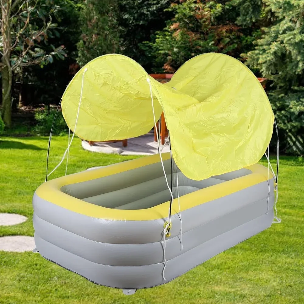 

Inflatable Pool Thickened Large Blow Up Swimming Pool with Canopy Slide for Kids Backyard Outdoor 2.1 Meters