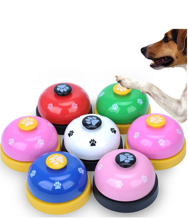 Juguetes para mascotas, campana para perros y gatos, juguete interactivo de entrenamiento llamado cena, campanas pequeñas, anillo de huella,