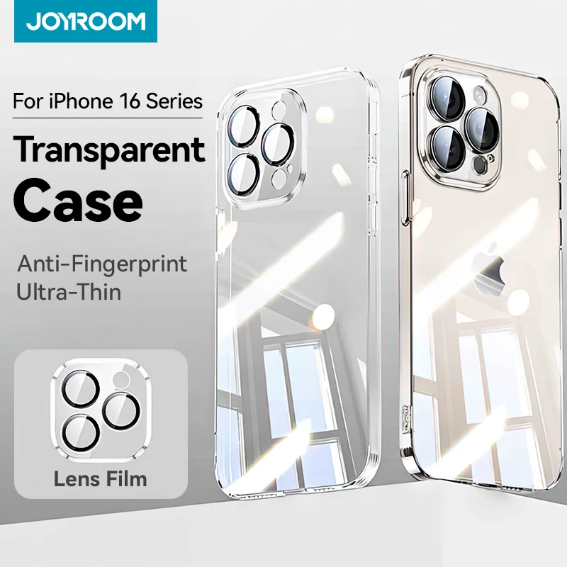 Joyroom Transparent Case For iPhone 16 Pro Max Transparent Phone Case Shockproof With Len Protection For iPhone 15 14 13 Pro Max