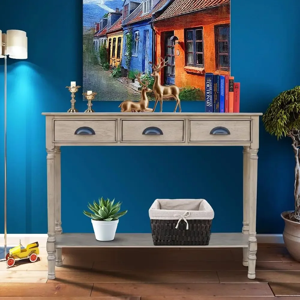 

Хит продаж: Обеденный стол из массива дерева с тремя ящиками, отделка «Сахара»