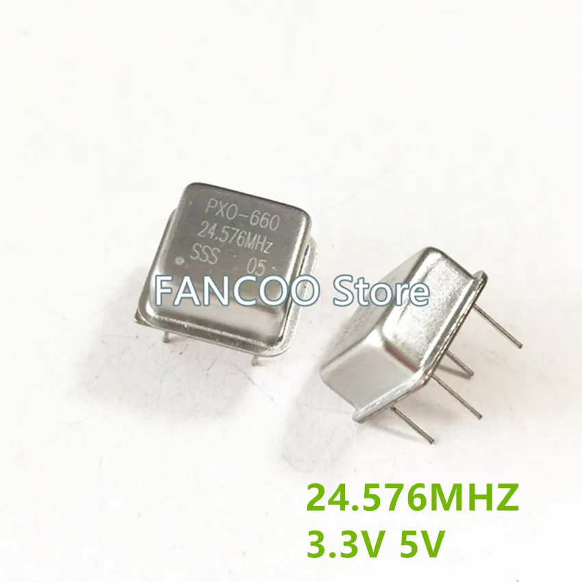 5PCS 24.576M 24.576MHZ  Half Size 3.3v 5v CRYSTAL CLOCK OSCILLATOR OSC DIP-4 24.576