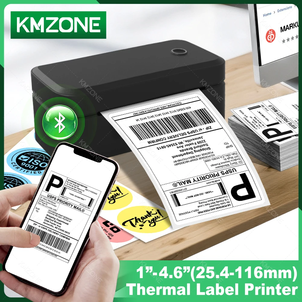 

Marklife X4 Bluetooth Thermal Label Printer Small Shipping Label Printer 4X6inch Compatible with iPhone Android Mac Window
