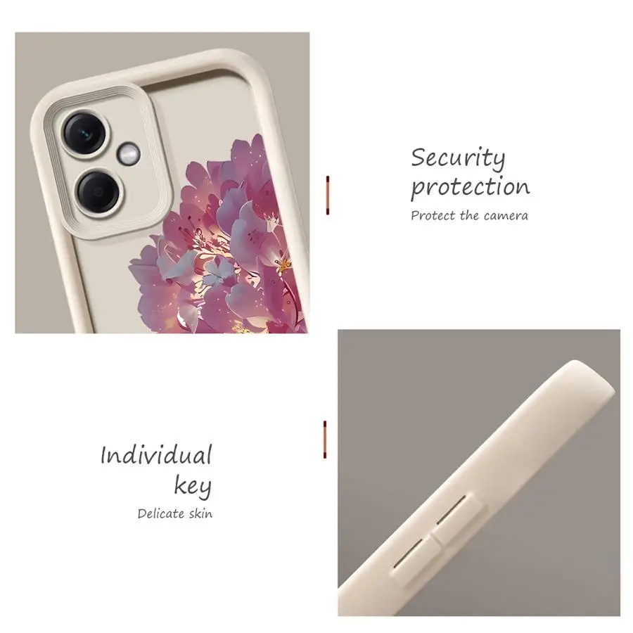 حافظة هاتف لهاتف Xiaomi Redmi 12 A3 A4 13 A1 A2 Plus غطاء ناعم بنمط اللوتس الكرتوني