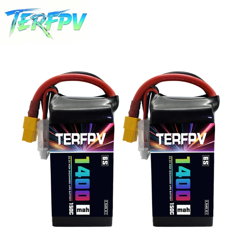 

2 шт. TERFPV 6S 22,2 В 1400 мАч 150C/300C софтcase с аккумулятором Lipo с разъемом XT60 для FPV дрона квадрокоптера вертолета самолет хобби