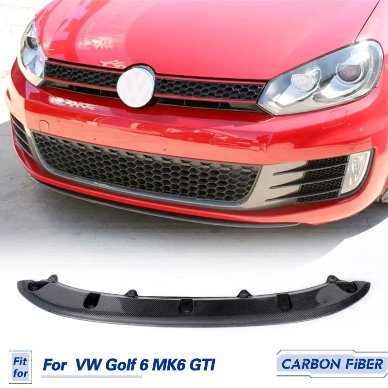 

Car Front Bumper Lip Spoiler Carbon Fiber for Volkswagen VW Golf 6 MK6 GTI 2010-2015 Racing Front Lip Chin Apron Body Kit FRP