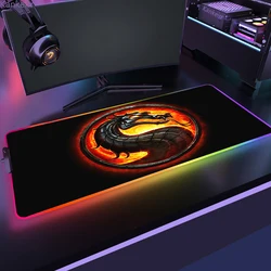 Świecąca podkładka pod mysz podkład na biurko M-Mortal Kombat RGB Laptop Anime podkładka pod mysz do klawiatury klawiatura LED podkładka pod mysz dla graczy