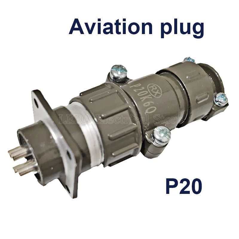 1Pcs P20 series Aviation Plug Socket Round Connector 2 3 4 5 7core Diameter 20MM Aviation Connector P20K6Q