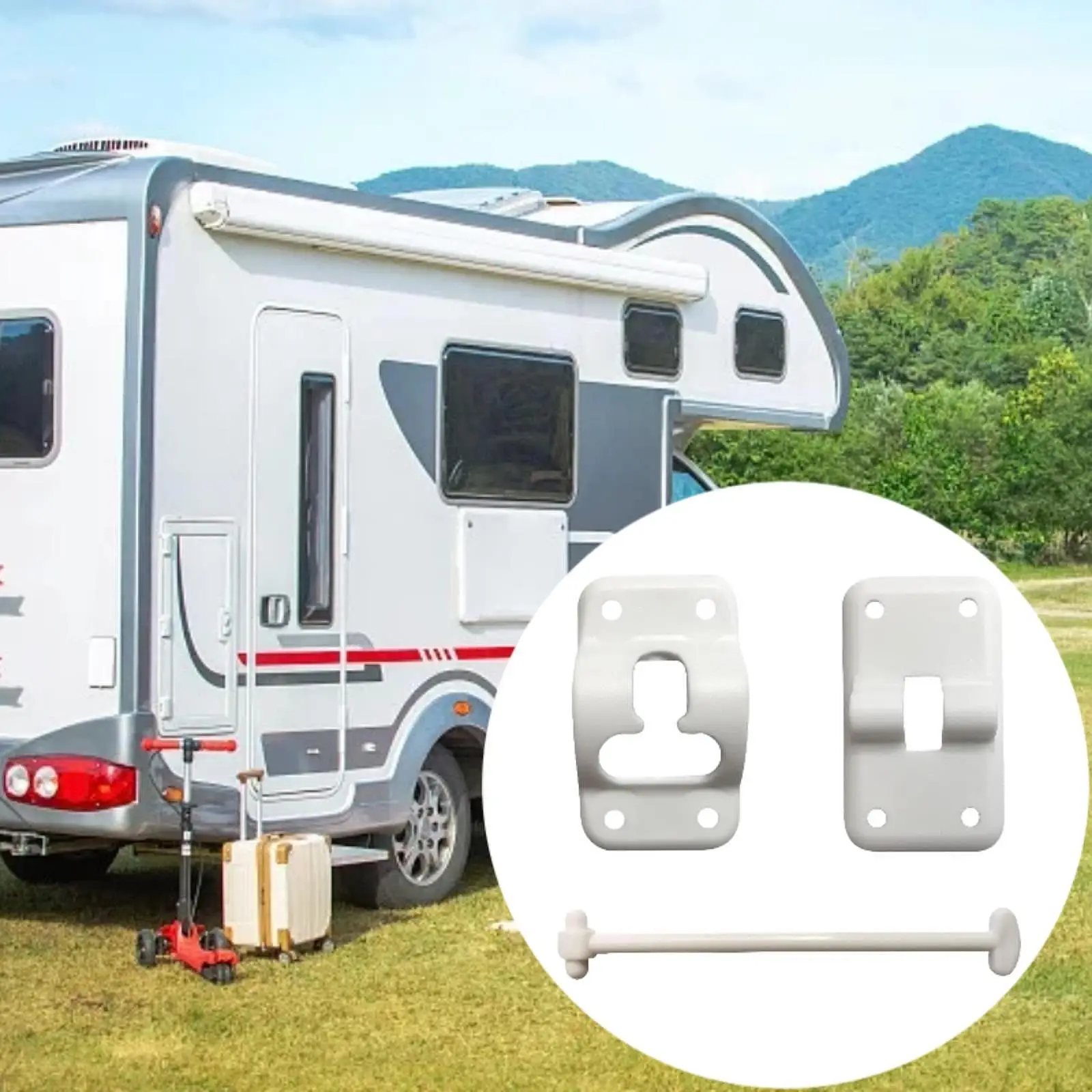 

Generic RV T Style Door Holder Entry Door Hardware Repair Parts,Easy to Install White Door Latch Holder for Cargo