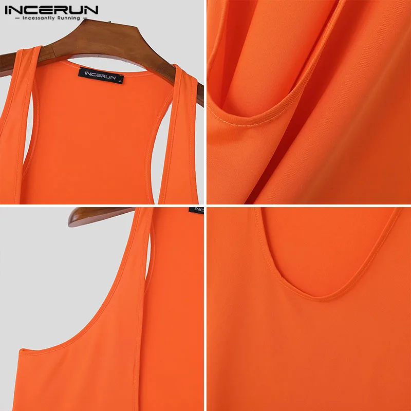 2024 MEN Sleeveless Tank Tops Fashion Summer Sexy Shirt Tee INCERUN Solid Color Tops Tee Men Clothing Streetwear Chemise S-5XL