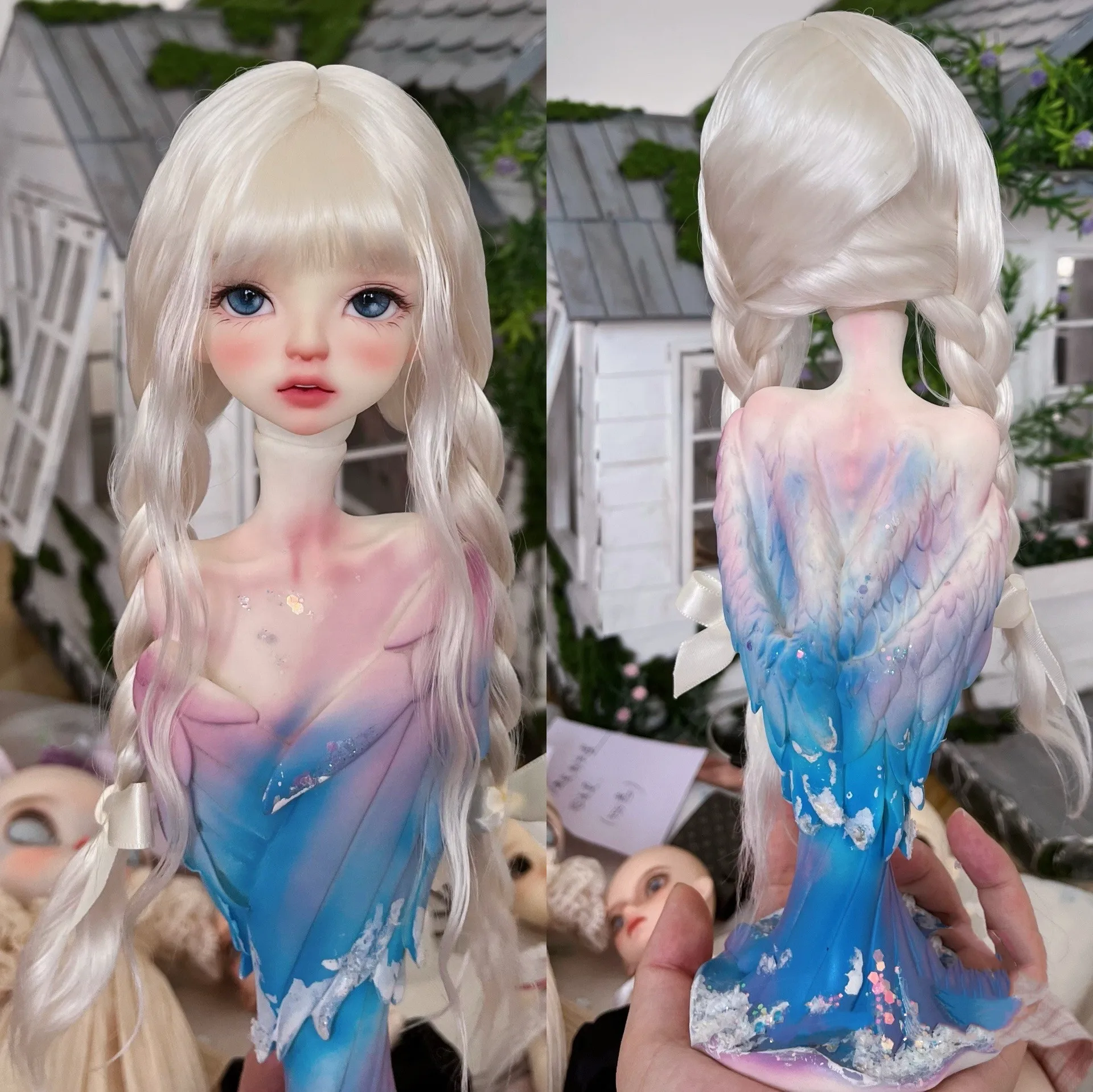 

Fashion 1/6 1/4 1/3 BJD doll hair for blythe mohair hard shell wig free shipping