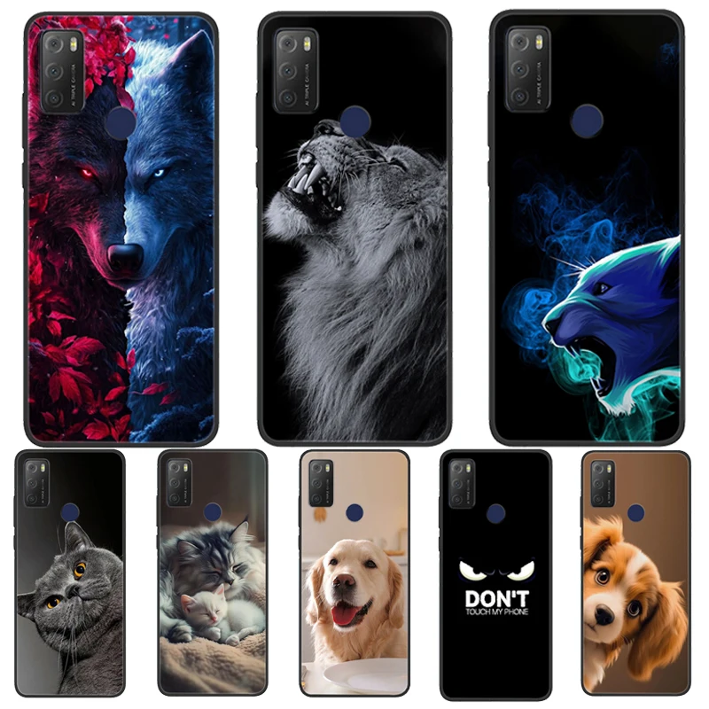 Para TCL 20Y 6156D Funda de silicona a prueba de golpes suave TPU Funda de teléfono para TCL 20Y 20E 6125F Funda para TCL20Y TCL20E Capa carcasa de dibujos animados