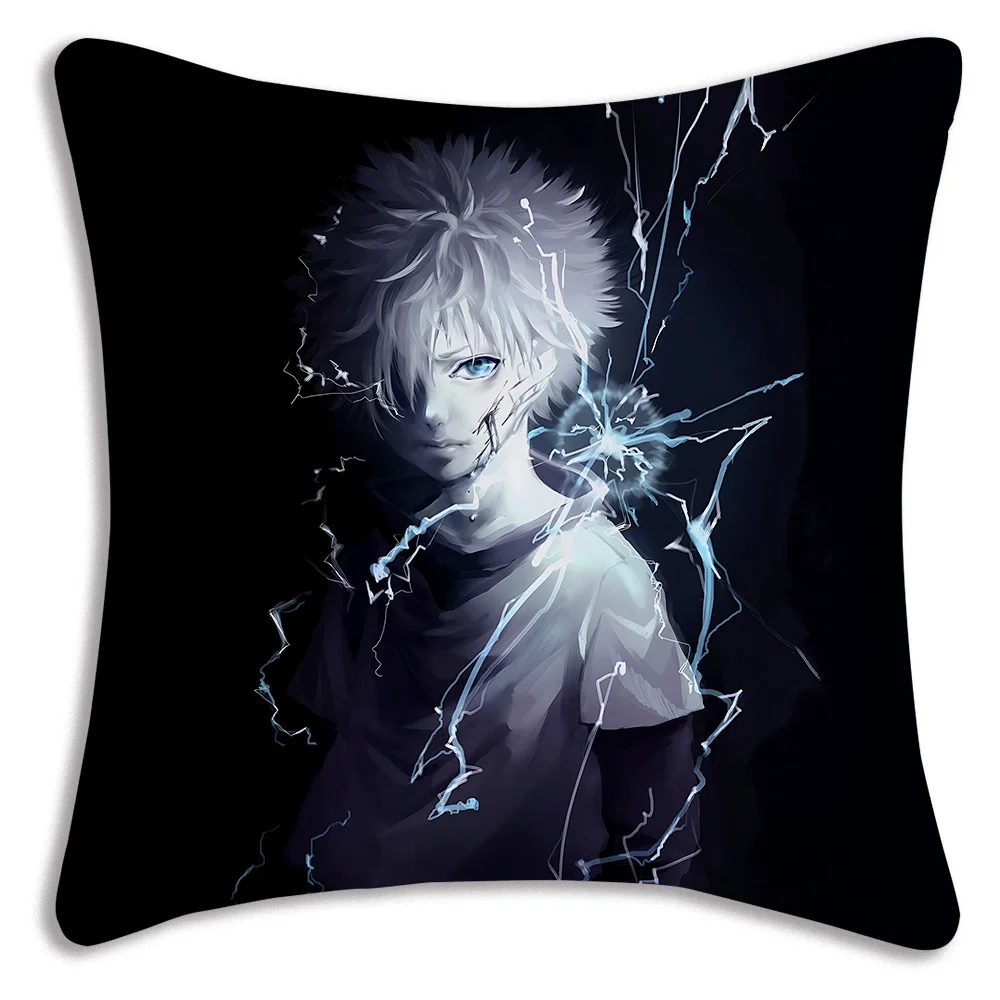 Hunter X Hunter Anime fodere per cuscini Cartoon Sofa decorativo casa stampa fronte-retro breve peluche carino fodera per cuscino