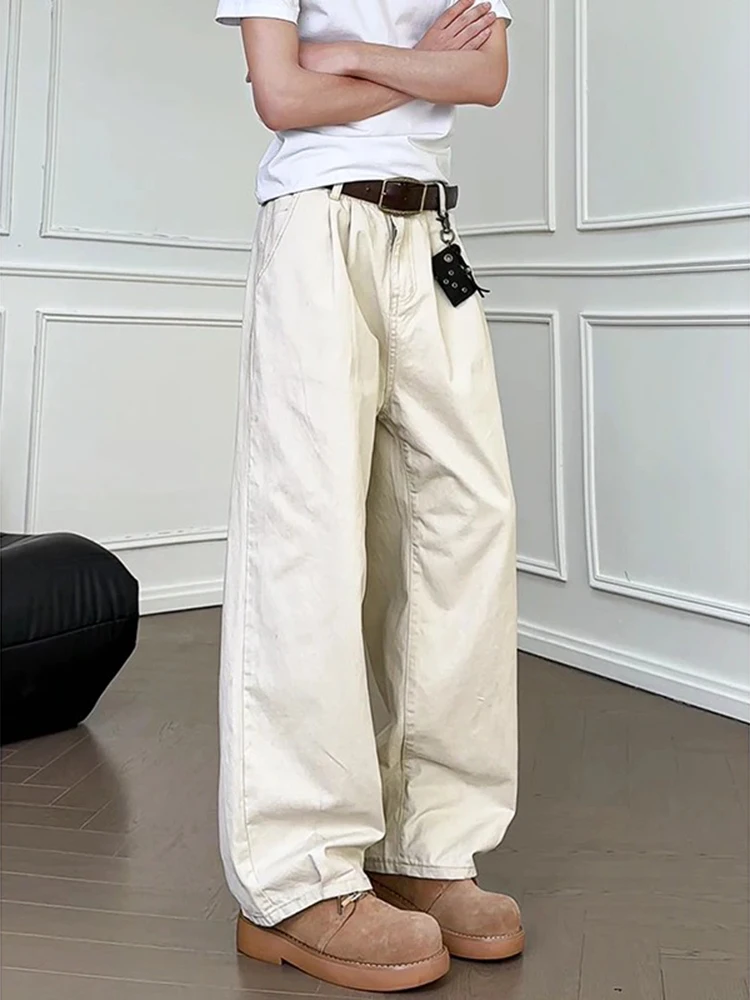 

Американские ретро-джинсы для мужчин: расклешенные, прямые, повседневные, длинные брюки в уличном стиле, весенняя мода, широкие штаны, молодежная одежда