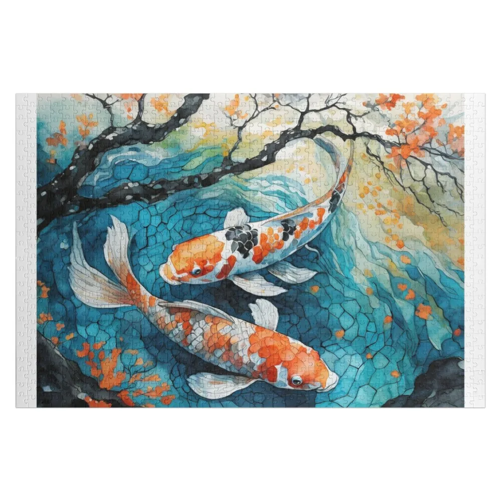 

Koi Dance in Mosaic Waves Jigsaw Puzzle Custom Child Personalized Toy Puzzle