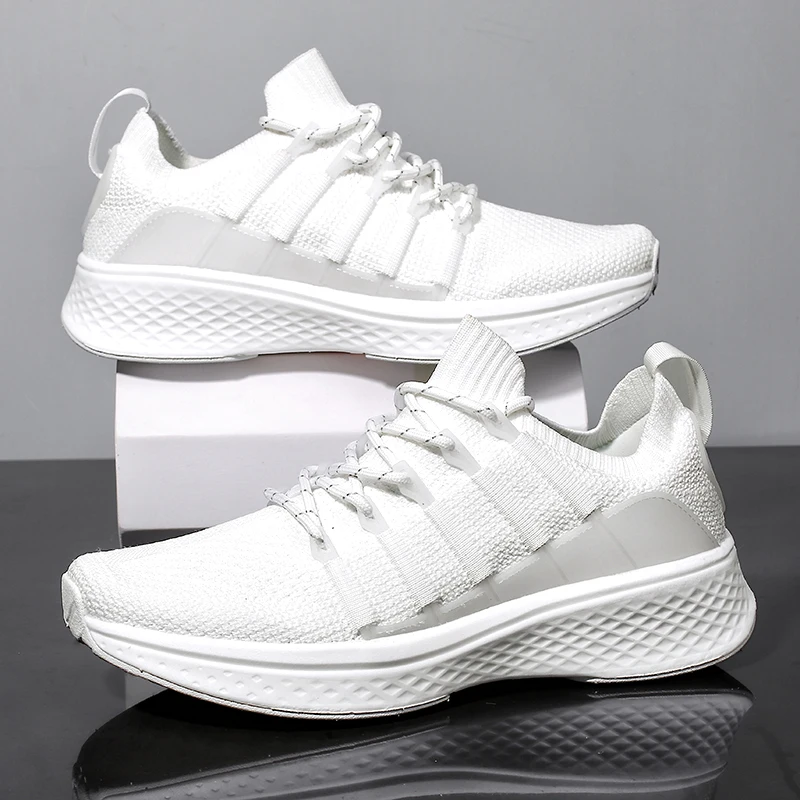 Men's Running Shoes Tennis Sneakers Lace Up Ultralight Sports Casual Shoes Men's Breathable Shockproof Marathon Sneakers