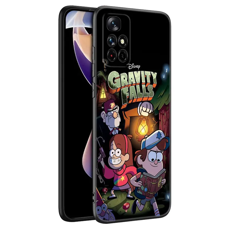 Gravity Falls Pig Black Silicone Phone Case For Xiaomi Redmi Note 9 10 11 11S 11T 12 13 Pro 5G Plus 9S 10S 12S