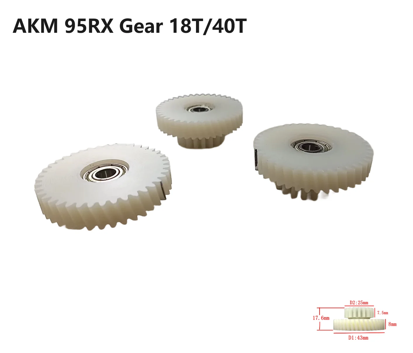 AKM Motor 95RX Nylon Gearbox Spare Parts Aikema 3pcs 18-40 Teeth Quantity