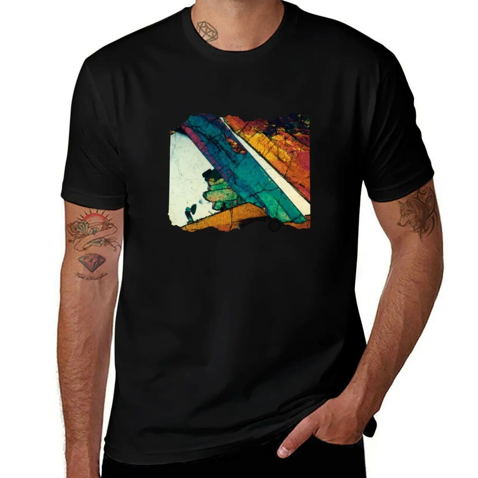Geological thin section photography, magnified view of Epidote Blades in Quartz T-Shirt