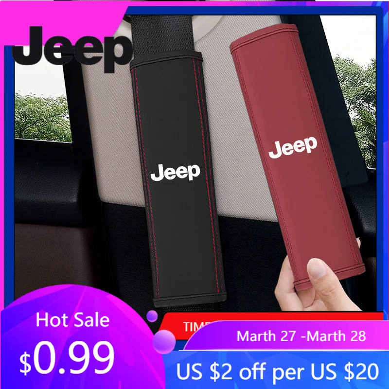 

Накладки на ремни безопасности для Jeep (2 шт.), амортизирующие подушки для Jeep Grand Cherokee, Wrangler JK, Gladiator, Compass, Renegade