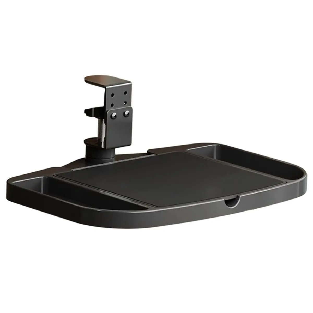 ABUA Clamp on Desk Organizer Convenient Easy to Install 360° Rotating Under Desk Mouse Tray for Home Bedroom Workplace