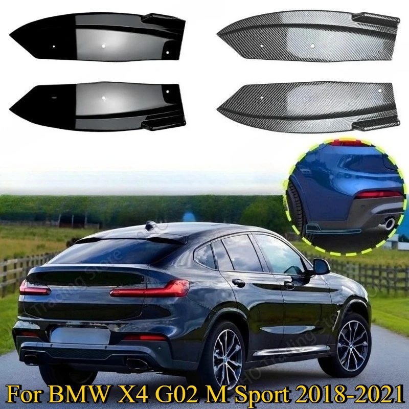 

1PCS Rear Bumper Spoiler Diffuser Side Splitters Strip Lip For BMW X4 G02 M Sport 2018-2021 Side MSport 2022 2023