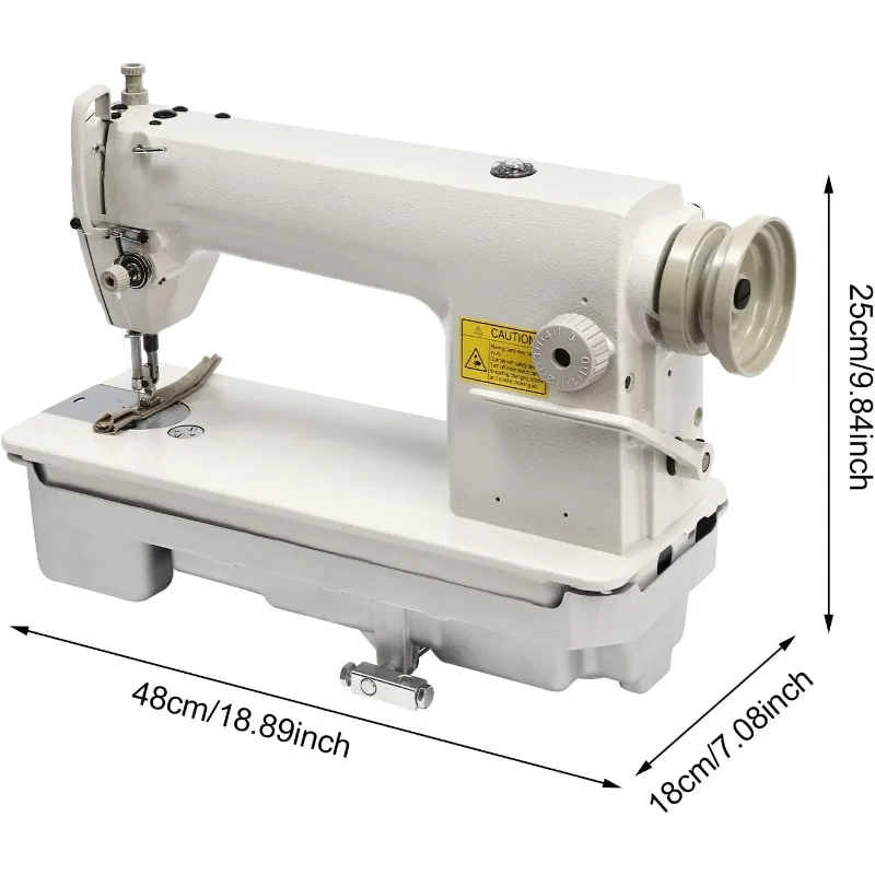 White Industrial Sewing Machine,Straight Stitch Sewing Machine with Adjusting Stitch Clamp for Beginners