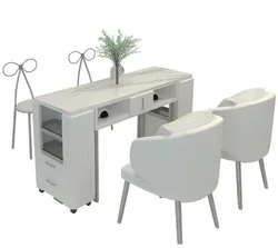 Net Celebrity INS Manicure Table and Chair Set Combination, Simple Modern Marble Double-layer Beauty Salon Nail Table