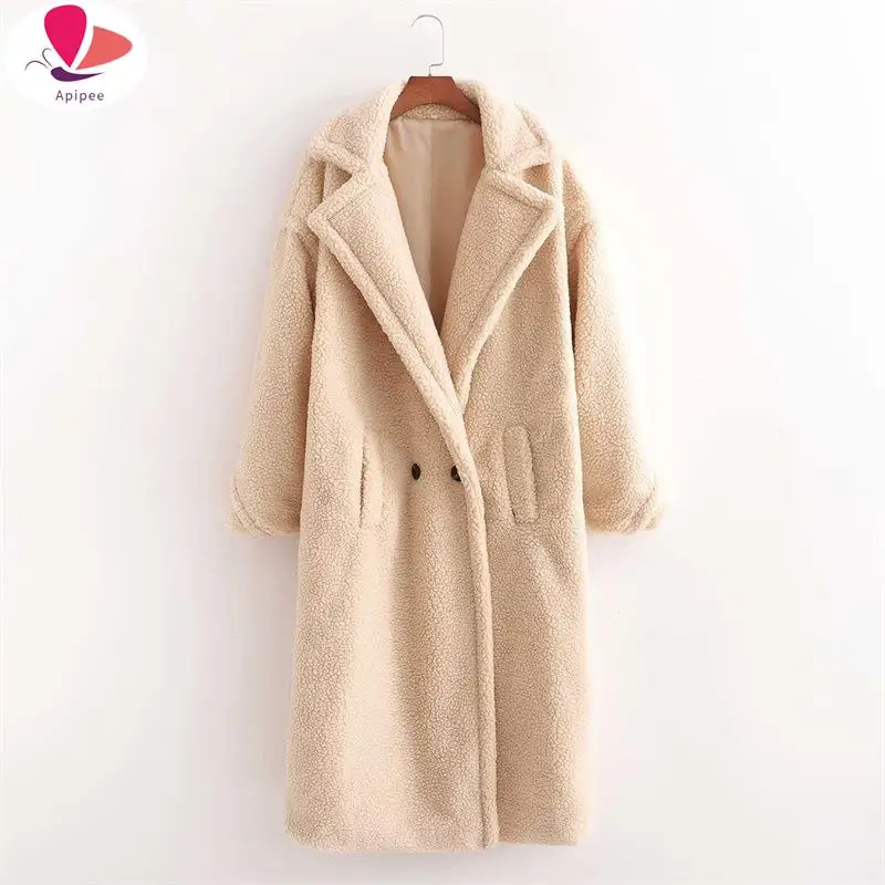 

APIPEE New Wool Blends Coat Women's Mid length Sheep Camel Coat, Various Colors