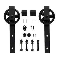 Antique Big Rollers Steel Sliding Barn Wood Door Hardware Kit Closet Set Roller for Interior Sliding Door(not include track)