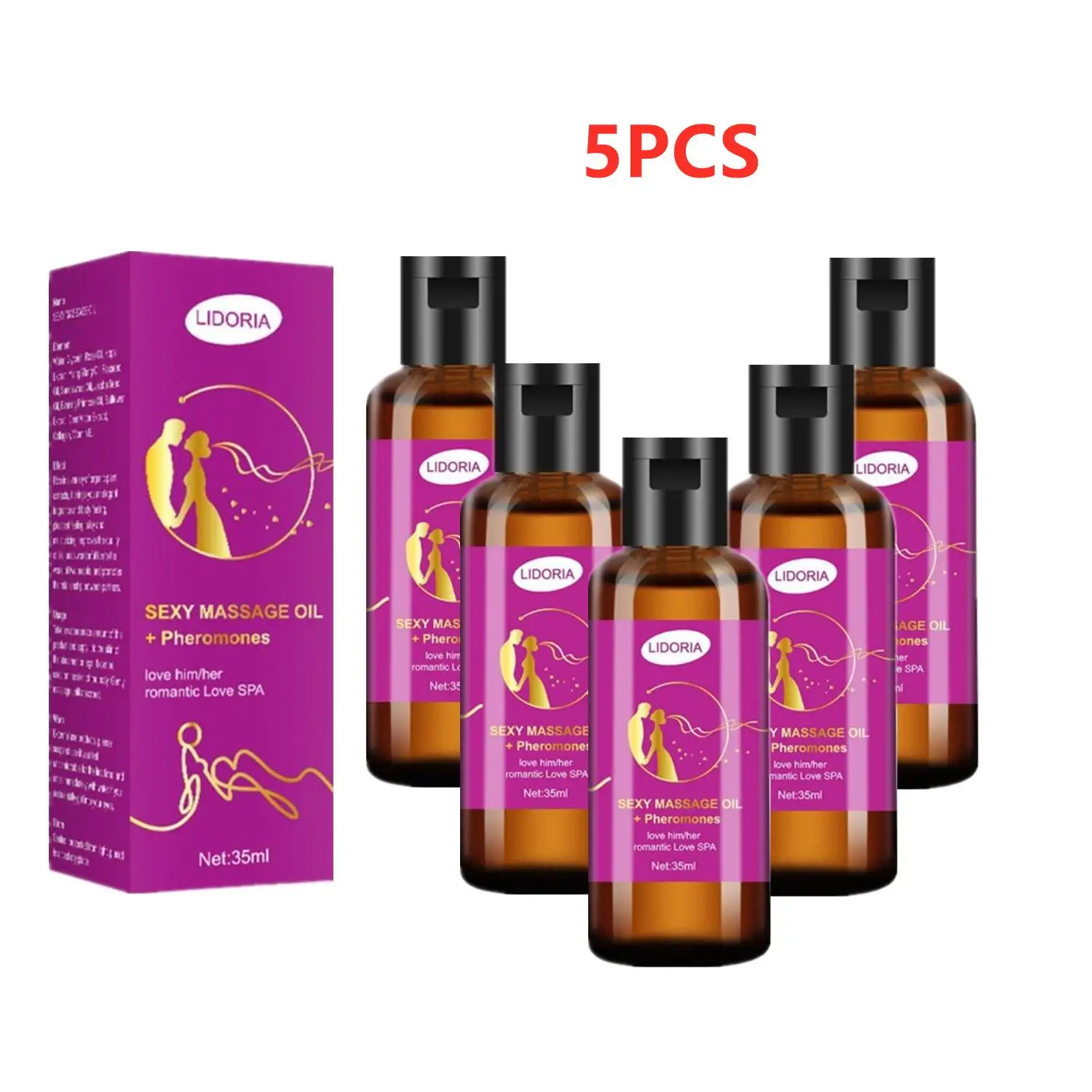 5PCS Massage Essential 35ML Full Body Private Adult Natural Plant Rose Essence Romantic Couple Male Female Sexy Push Oil