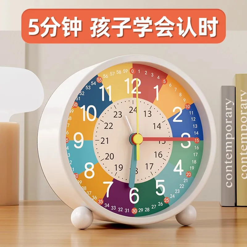 Alarm clock for students and children Special wake-up artifact Creative desktop clock ornament Early education metal cartoon sma