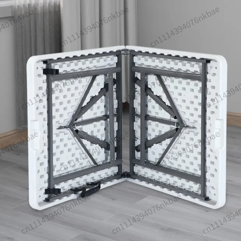 120cm Custom Plastic Folding Table with Silicone Handles, Portable Foldable Table for Wedding, Picnic, Party and Camping