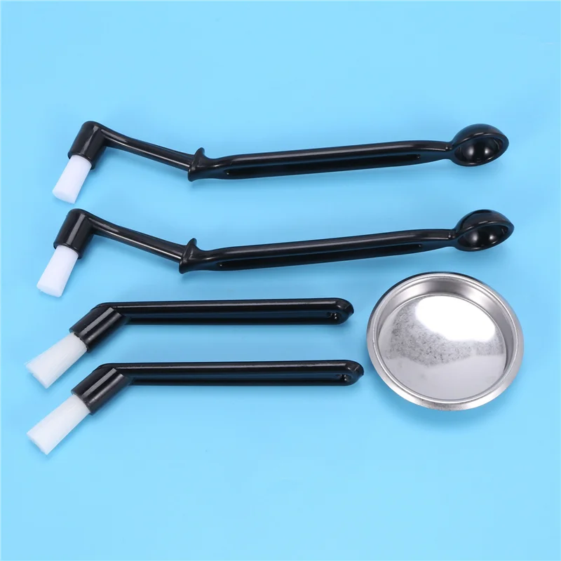 

A66T-Coffee Machine Cleaning Set, 12Xcoffee Machine Brush With Spoon And 3 Piece 58 Mm Stainless Steel Back Flush Insert