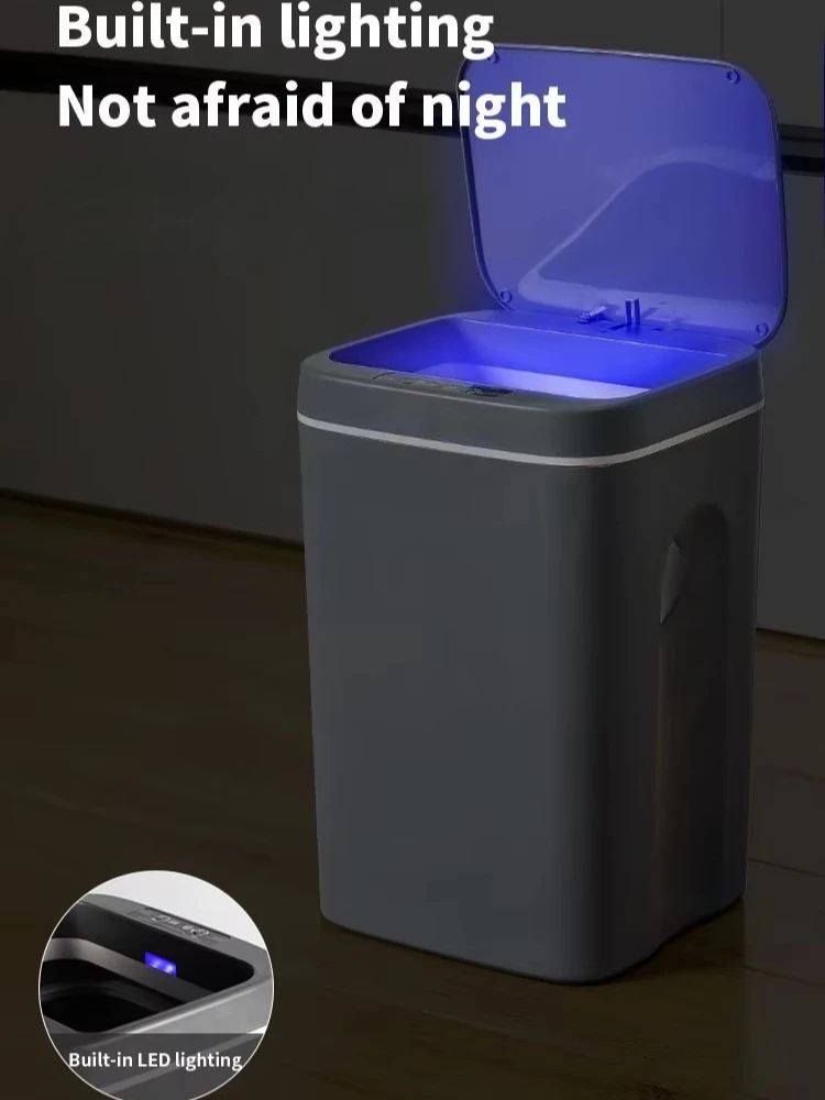 

Smart Sensor Trash Can Waterproof Intelligent Home Waste Bin with Lid Automatic Touchless Electric Kitchen Bathroom Garbage Can