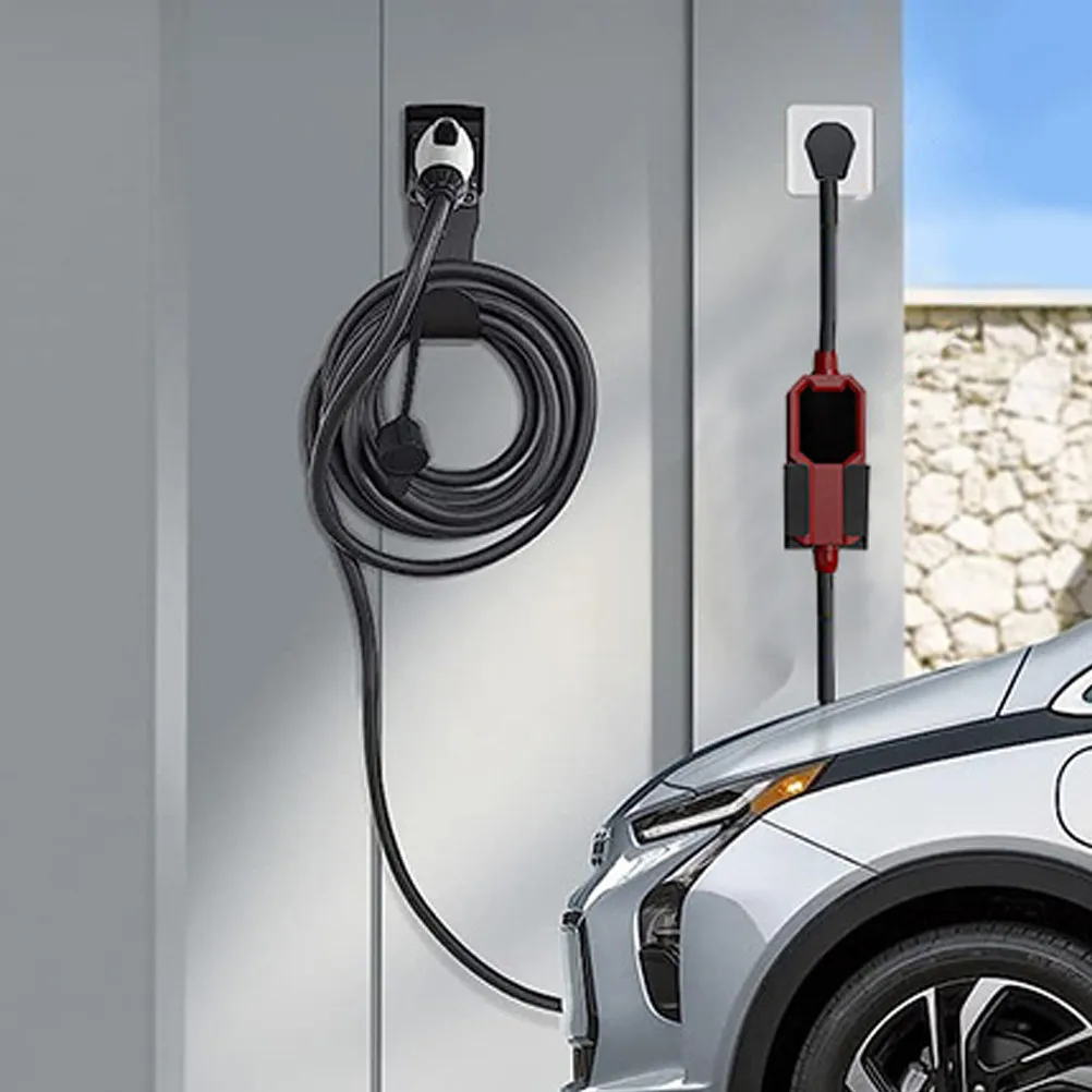 

Ev Charger Holder Steel Wall Mount Sturdy Electric Car Charger Fixing Hanger Outdoor Cable Cord Organizer Ev Cable Holder