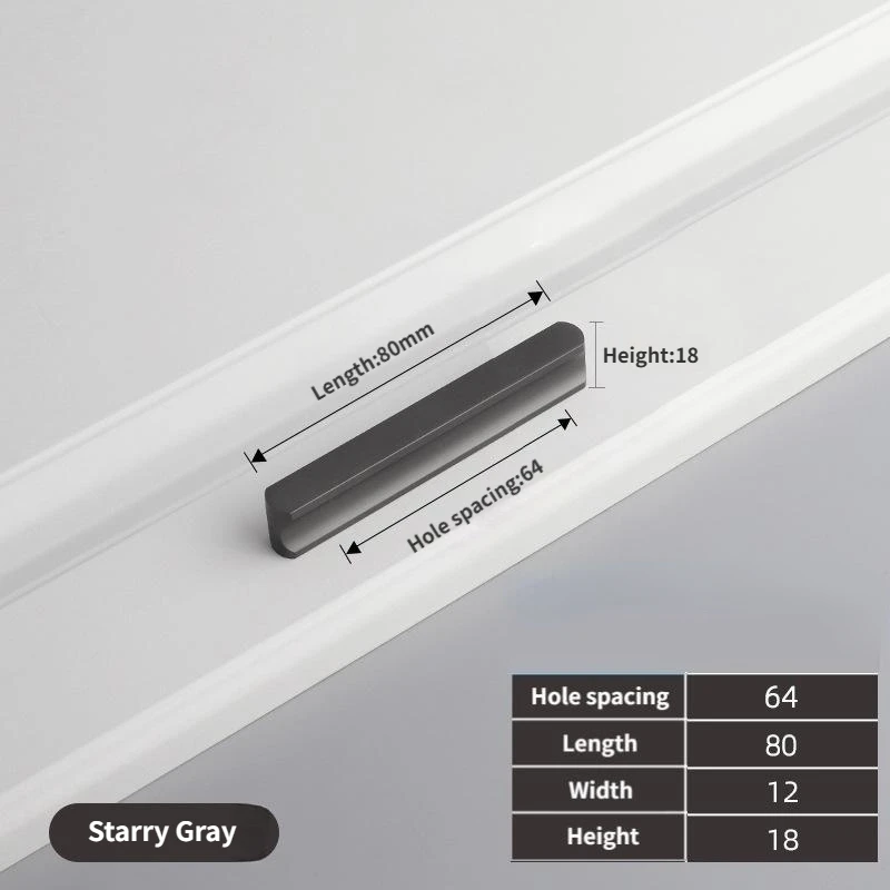Maniglia per porta per armadi da cucina invisibile estesa Maniglia per porta per armadi in lega di alluminio Manopola per mobili nera/oro/grigia Maniglia per mobili