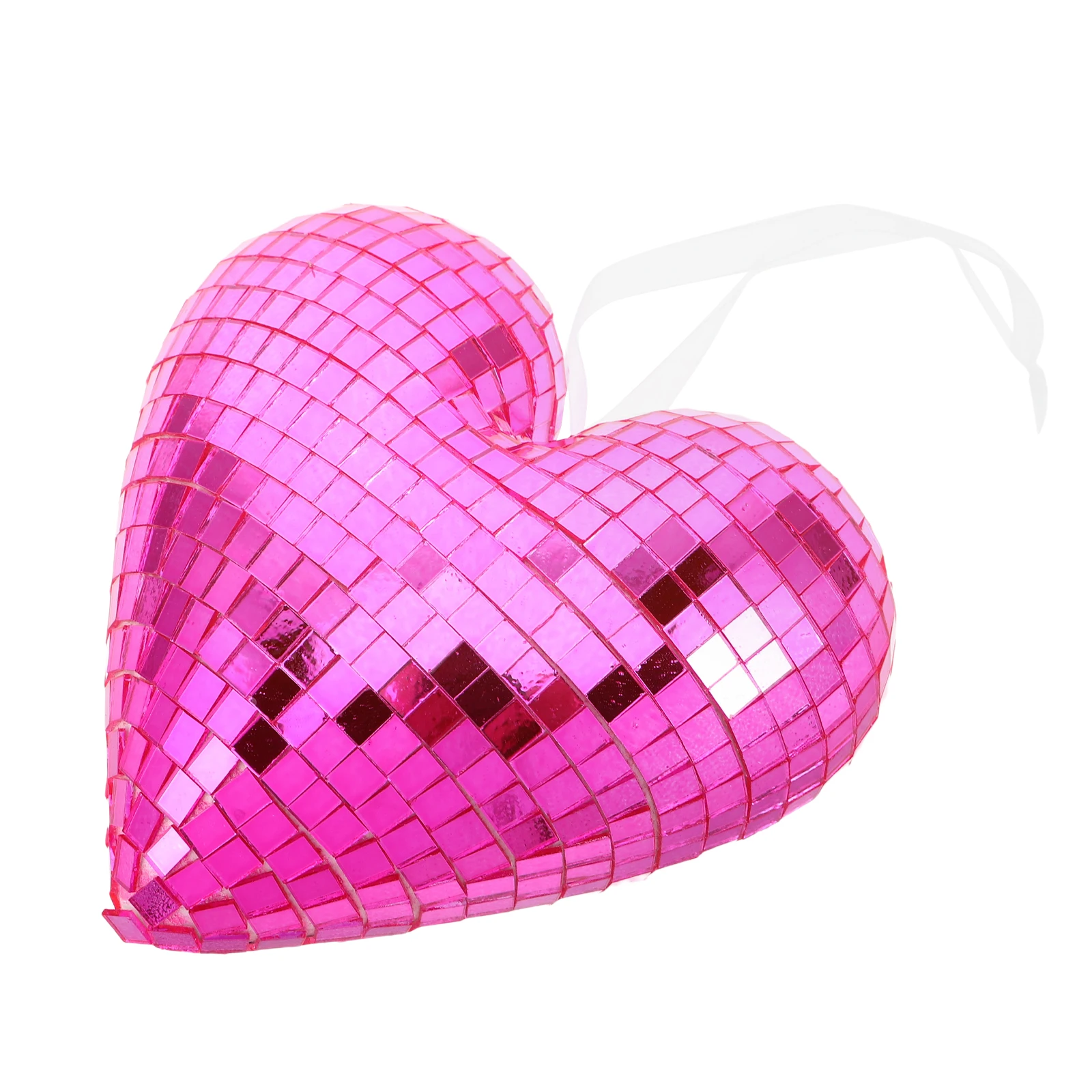 

Pink Heart Mirror Disco Ball Hanging Ornament Wedding Party Ceiling Wall Decoration Retro 70S 80S Valentine Reflective Glass