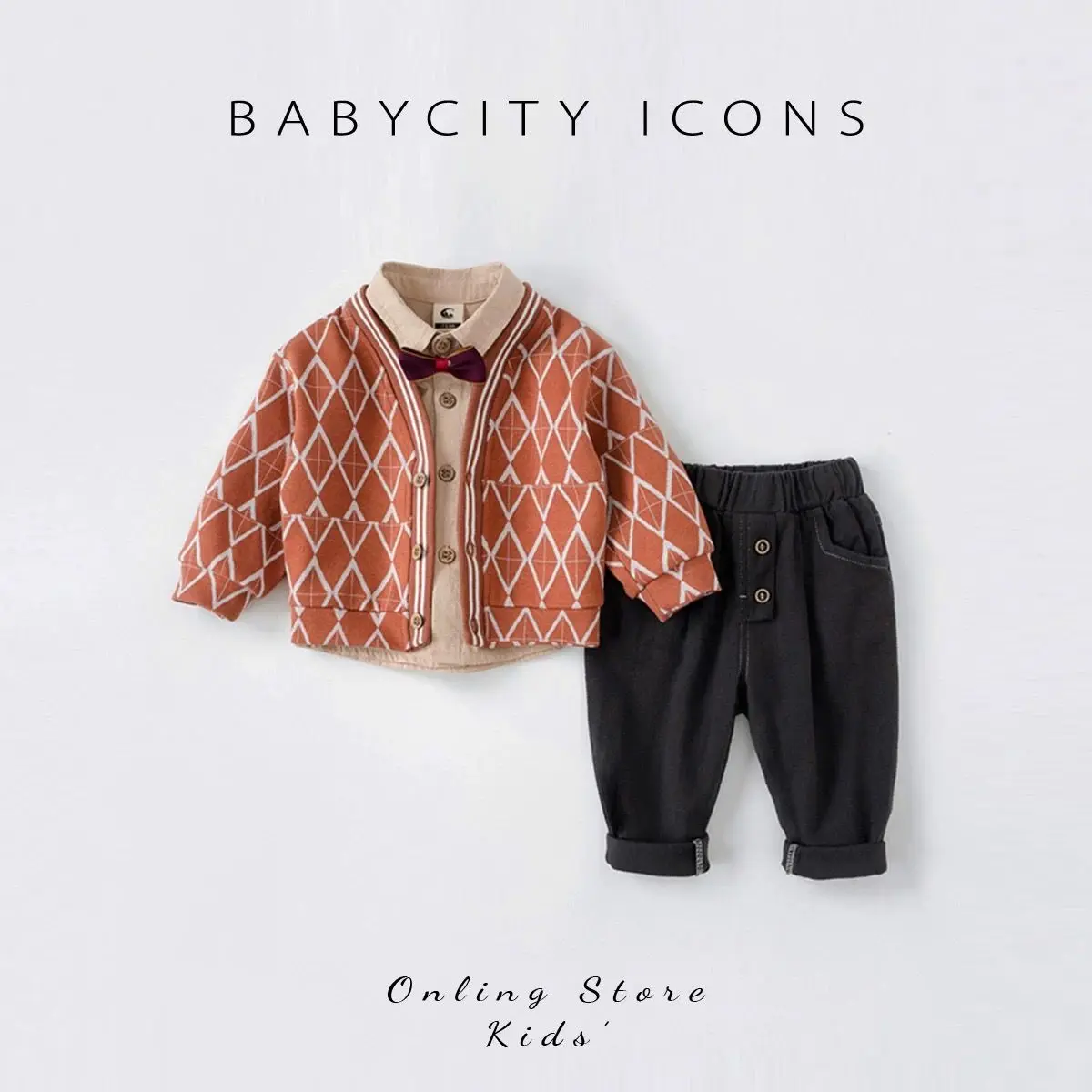 

3PCS set Spring Autumn Clothing Striped Coat+Shirts+Pant Kids Suit Children baby toddler boys Handsome Gentleman clothes 2-10