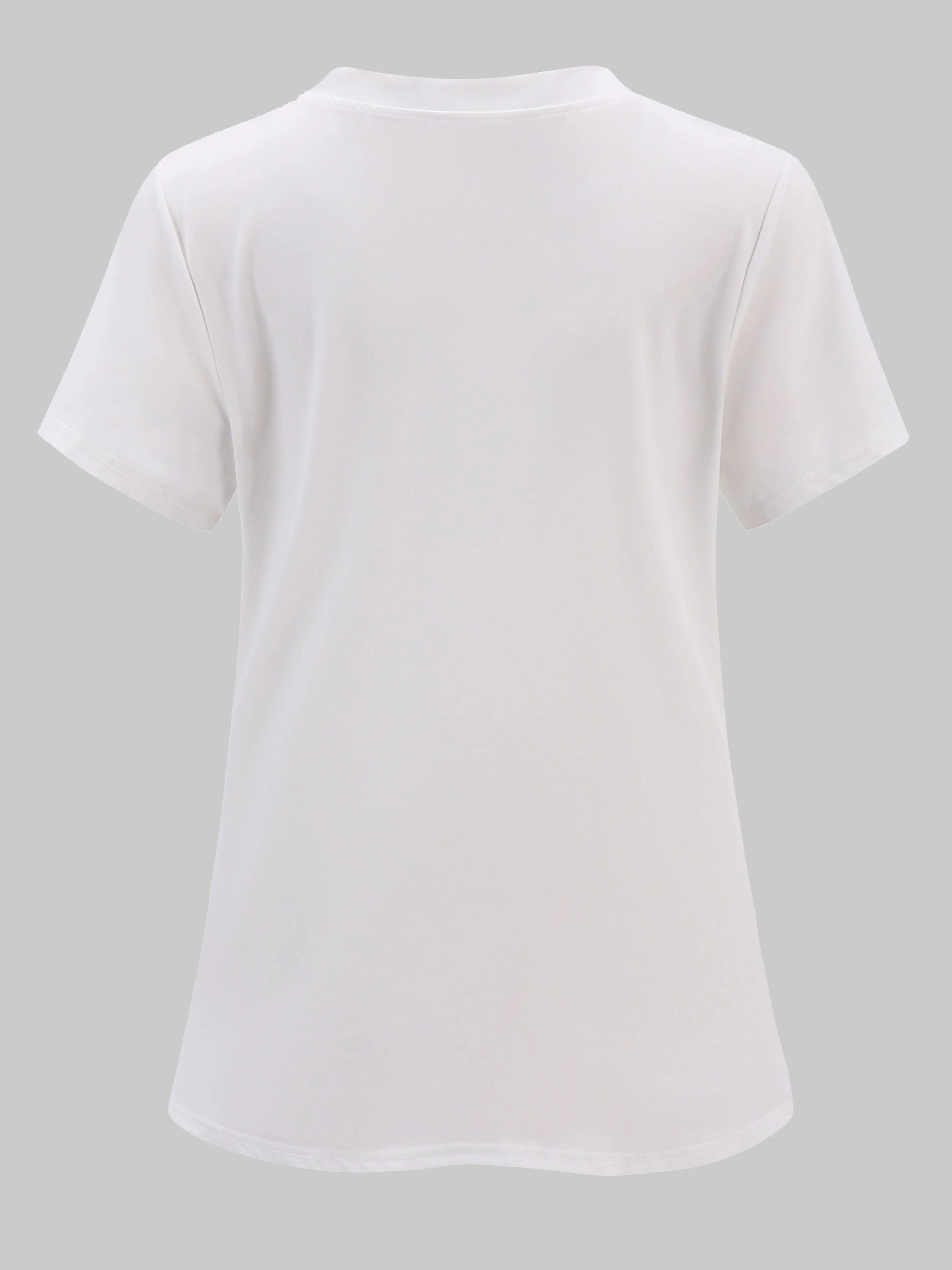 Solide V-Ausschnitt Peeling Top elegante Mikro elastizität Uniform mit Patch Pocket Split Kurzarm perfekt für Frauen Krankens ch western – Detail 3