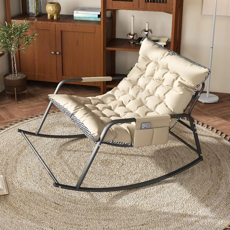# Lounge Recliner Breathable Rocking Chair With Storage And Cushions For Dining And Bedroom