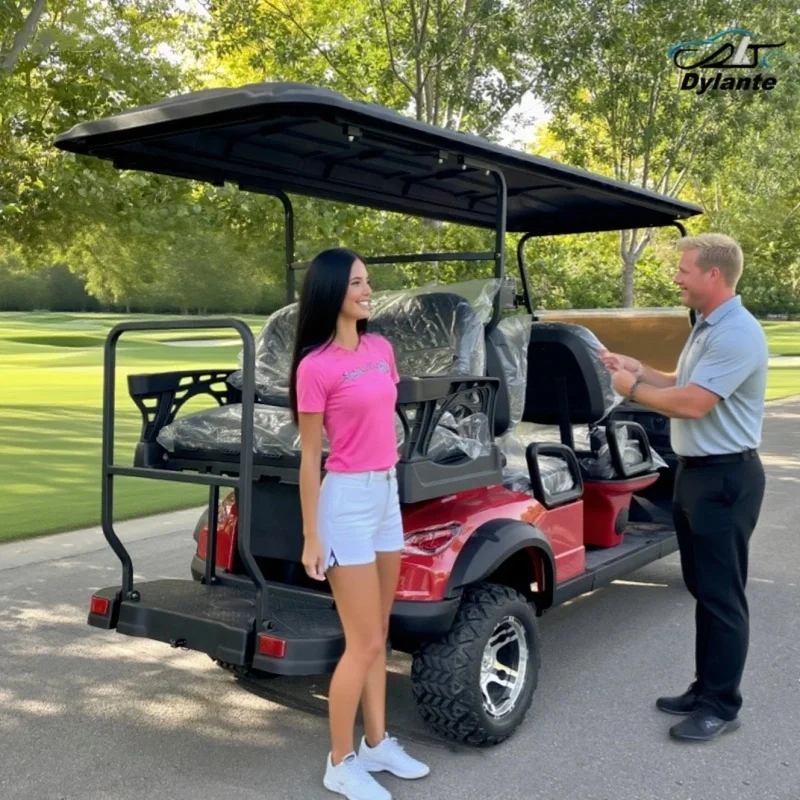 Nuovo 4 6 posti Autobus turistico Strada Legale Fuoristrada Veicolo elettrico Luce a LED Struttura a doppio braccio Carrello da golf