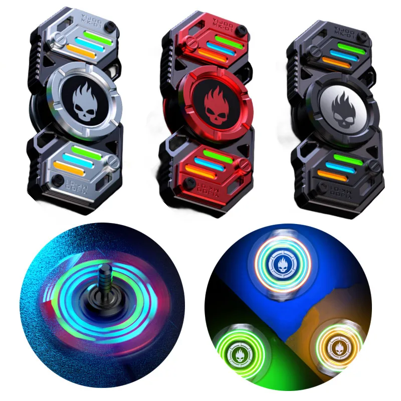 Multi functional Mechani Fingertip Gyroscope Toy Deformable Fun Decompression Fluorescent Hand Twisted Gyroscope Adult Kids Gift