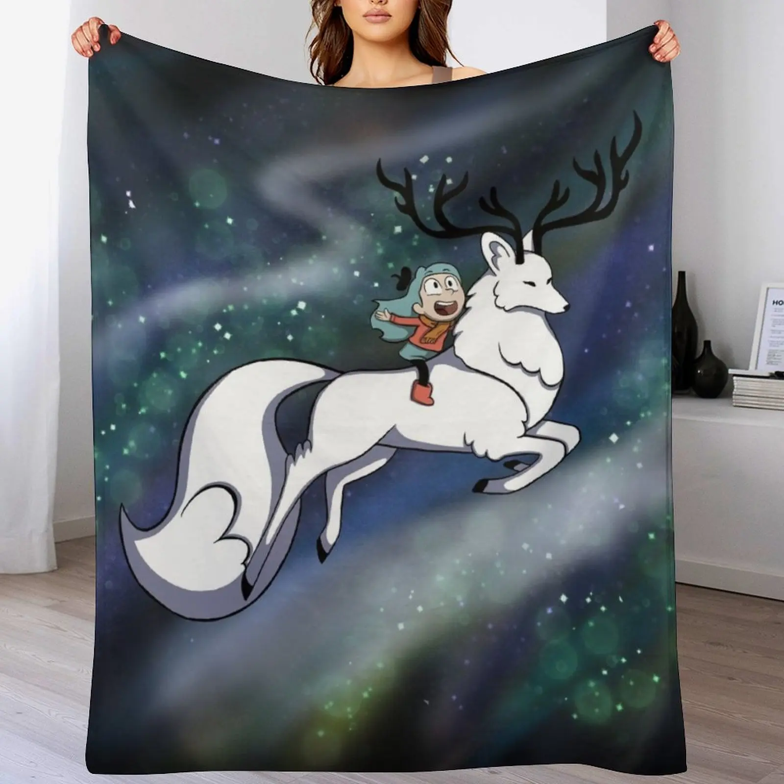 Hilda & Alpha Deer fox Throw Blanket Blankets For Sofas Thermals For Travel Blankets