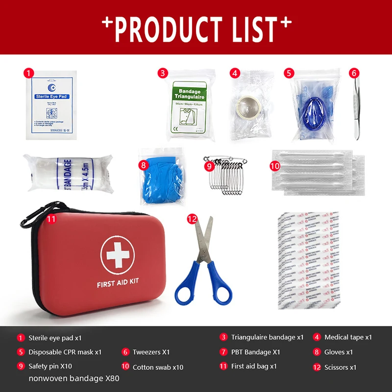 Upgraded EVA Emergency Rescue Kit Home Convenience Medicine Storage Kit EVA101 Small Emergency Kit Waterproof and Durable