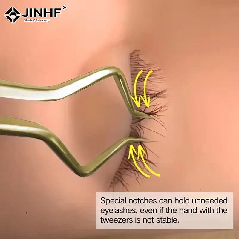 Pincettes pour Extensions de cils, 1 pièce, pour artistes de cils, pincettes antistatiques de haute précision en acier inoxydable, outils de maquillage incurvés et droits